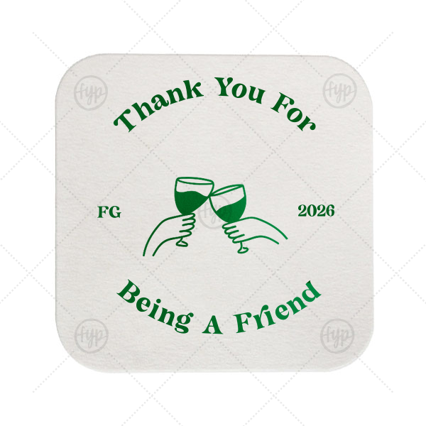 Thank You For Being A Friend Coaster Square Coaster (Foil)