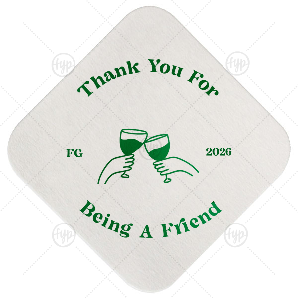 Thank You For Being A Friend Coaster Square Coaster (Foil)