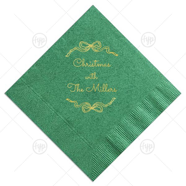 Holiday Bows Napkins Luncheon Napkin (Foil)