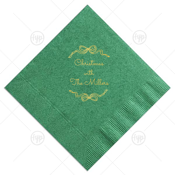 Holiday Bows Napkins Dinner Napkin (Foil)