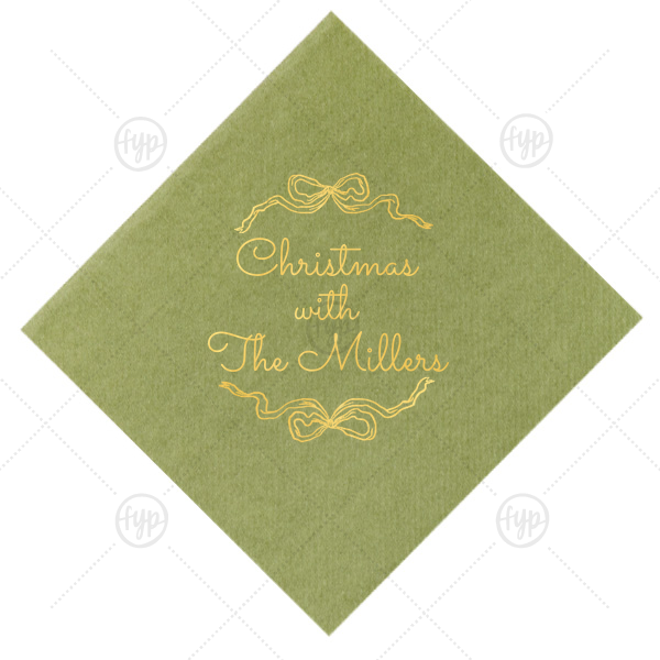 Holiday Bows Napkins Petite Cocktail Napkin (Foil)