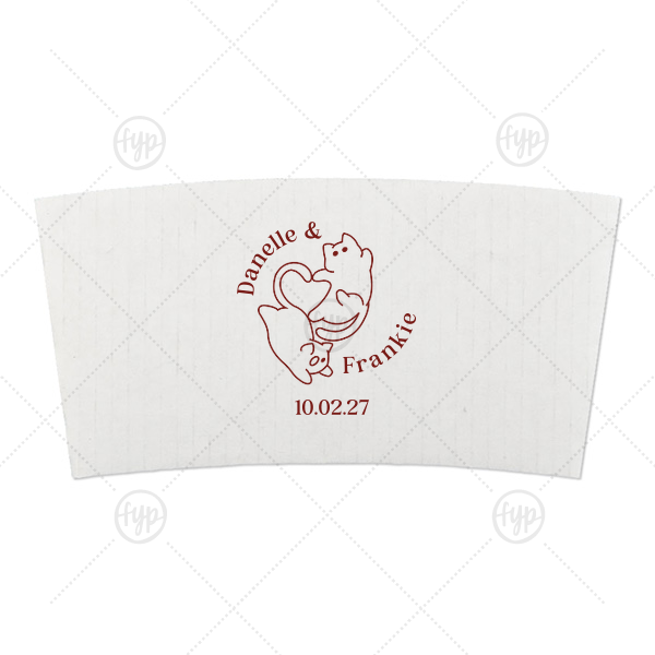Cat Tails of Love Coffee Sleeve 10-20-oz. Coffee Sleeve (Foil)