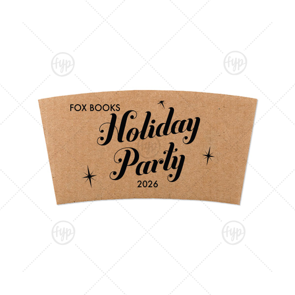 Sparkle Holiday Party Coffee Sleeve 8-oz. Coffee Sleeve (Foil)