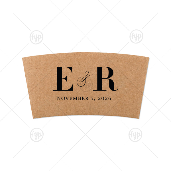 Pretty Monogram Coffee Sleeve 8-oz. Coffee Sleeve (Foil)