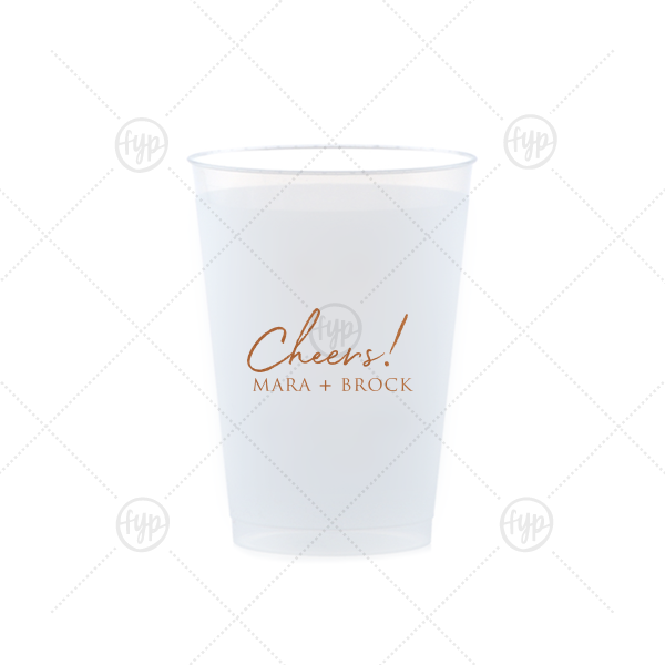 Cheers to the Couple Name Cup 8-oz. Frosted Cup (Ink)