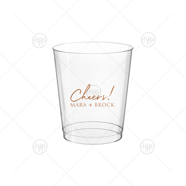 Cheers to the Couple Name Cup 8-oz. Hard Plastic Cup (Ink)