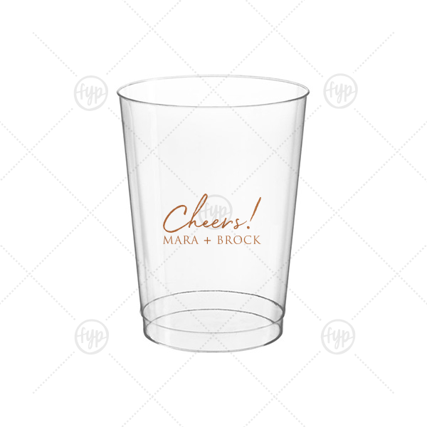 Cheers to the Couple Name Cup 10-oz. Hard Plastic Cup (Ink)