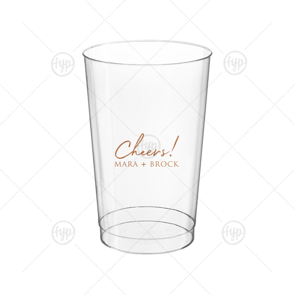 Cheers to the Couple Name Cup 12-oz. Hard Plastic Cup (Ink)