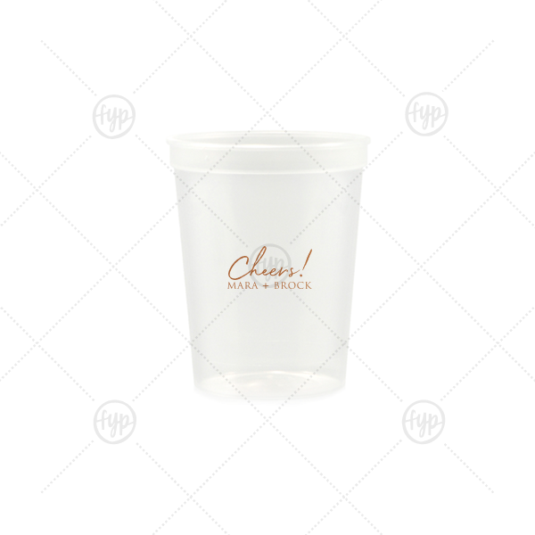 Cheers to the Couple Name Cup 12-oz. Stadium Cup (Ink)