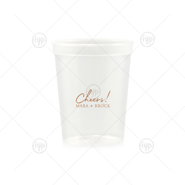 Cheers to the Couple Name Cup 16-oz. Stadium Cup (Ink)