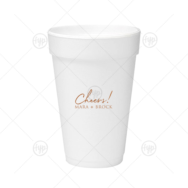 Cheers to the Couple Name Cup 16-oz. Styrofoam Cup (Ink) 