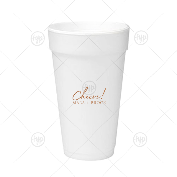 Cheers to the Couple Name Cup 20-oz. Styrofoam Cup (Ink) 