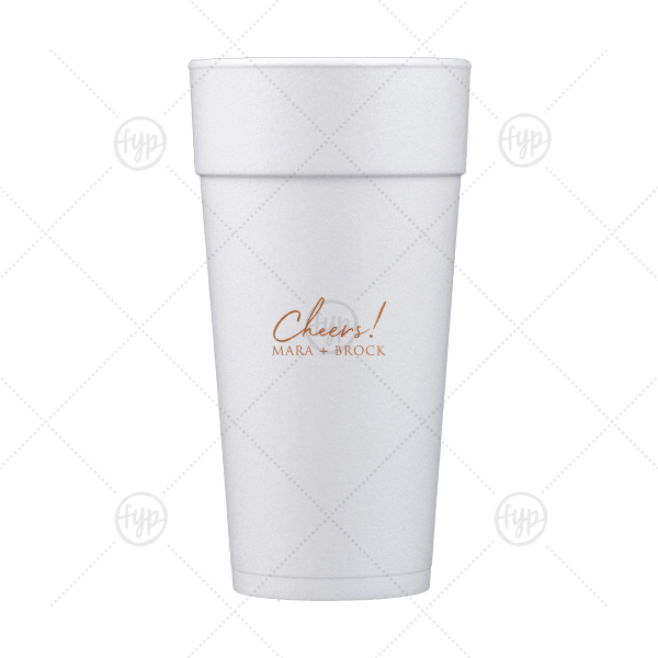 Cheers to the Couple Name Cup 24-oz. Styrofoam Cup (Ink) 
