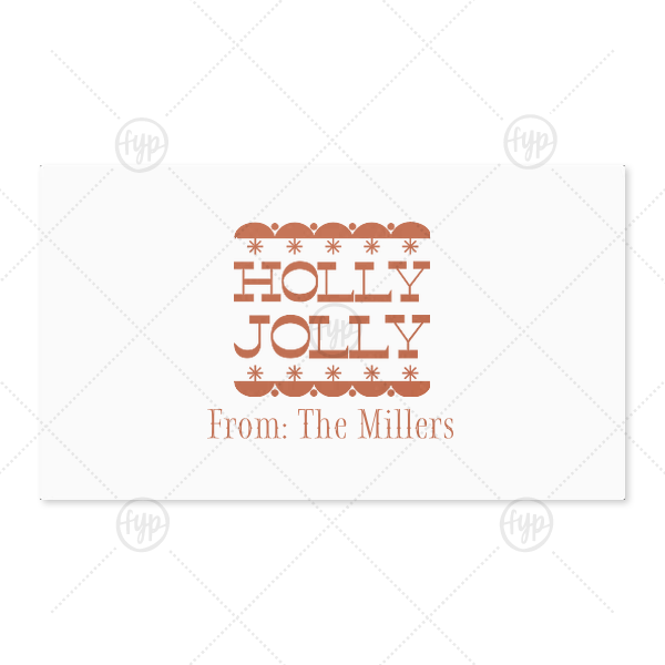Holly Jolly Label Rectangle Label (Ink)