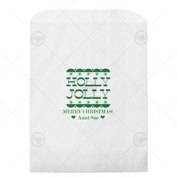 Holly Jolly Bag Cookie Bag (Foil)