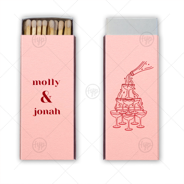 Classic Champagne Tower Match Candle Matchbox (Foil)