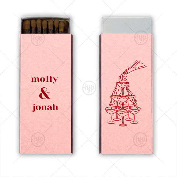 Classic Champagne Tower Match Cigar Matchbox (Foil)