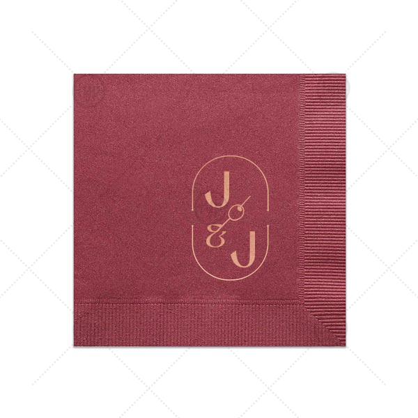 Olive Monogram Napkin Luncheon Napkin (Foil)