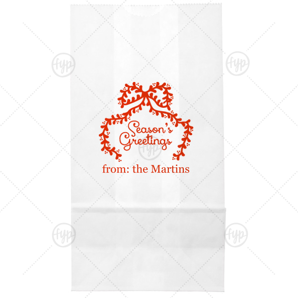 Season's Greetings Bow Bag Popcorn Bag (Foil)