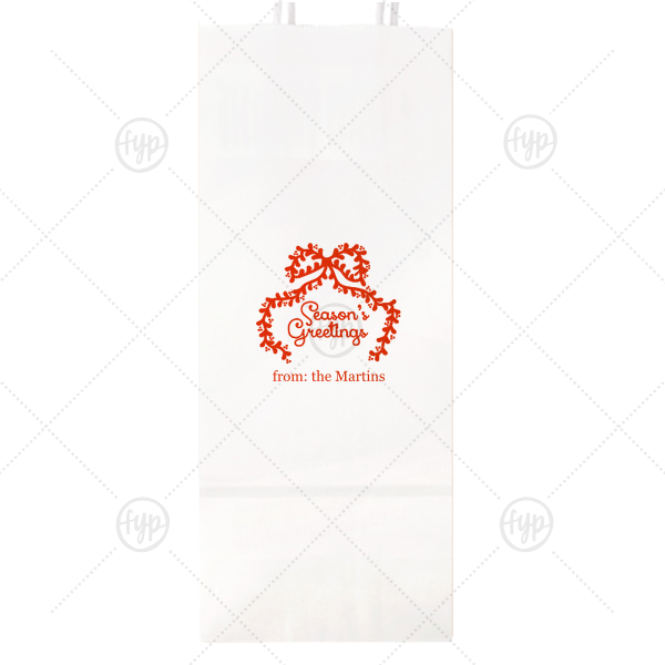 Season's Greetings Bow Bag Wine Gift Bag (Foil)