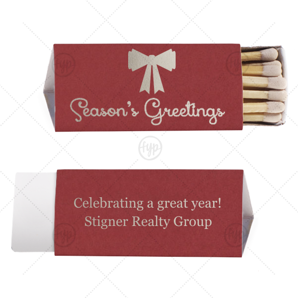 Season's Greeting with A Bow Match Triangle Matchbox (Foil)