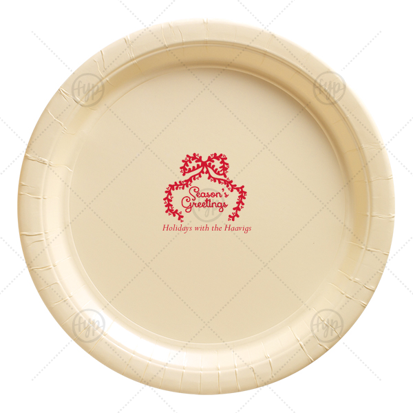 Season's Greetings Bow Plates Dinner Plate (Foil)
