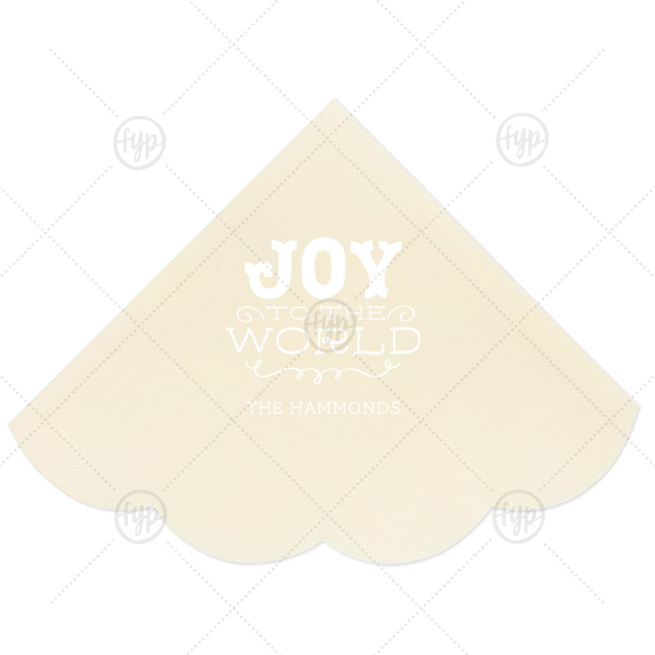 Joy To The World Napkin Scalloped Luncheon Napkin (Foil)