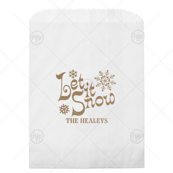 Let It Snow Bag Three Snowflakes Bag Cookie Bag (Foil)