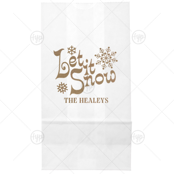Let It Snow Bag Three Snowflakes Bag Popcorn Bag (Foil)