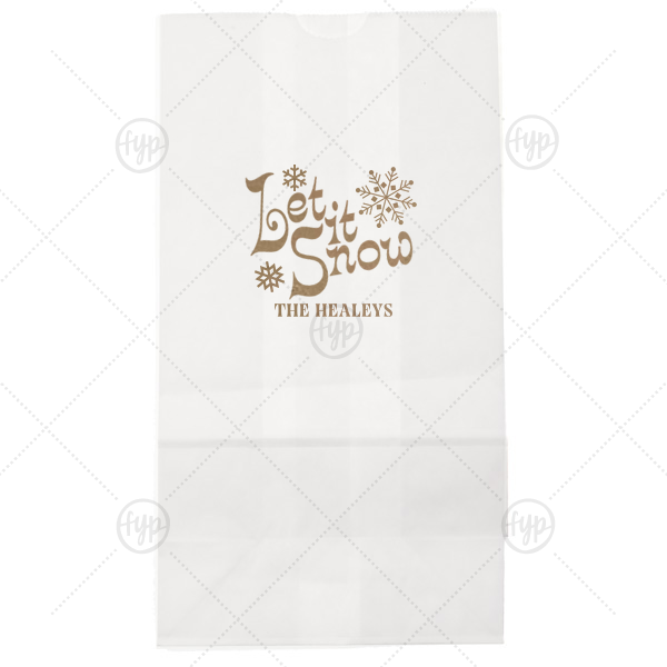 Let It Snow Bag Three Snowflakes Bag Lunch Bag (Foil)