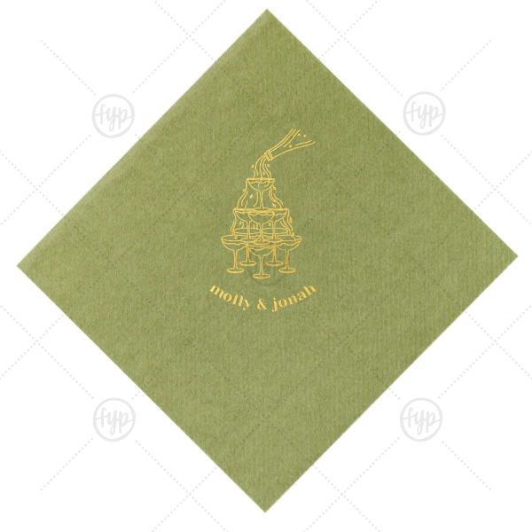 Classic Champagne Tower Napkin Luncheon Napkin (Foil)