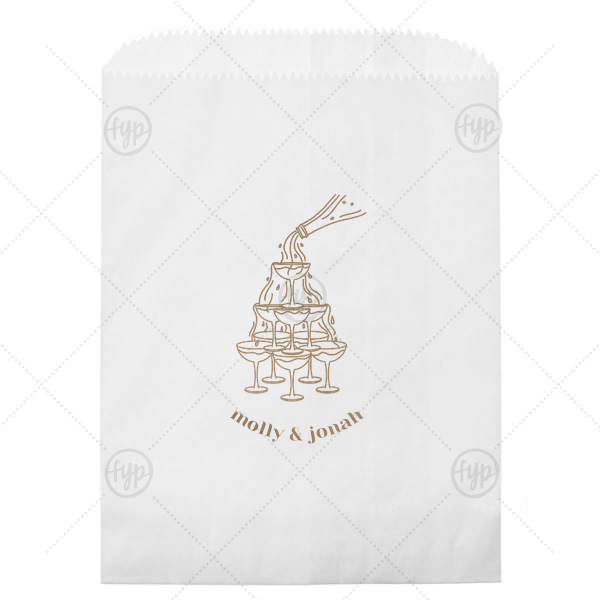 Classic Champagne Tower Bag Cookie Bag (Foil)