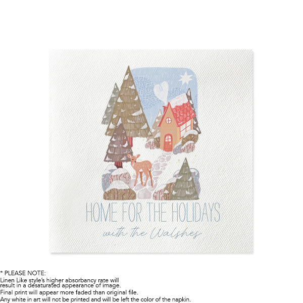 Cozy Home For The Holidays Napkin Cocktail Napkin (Photo)