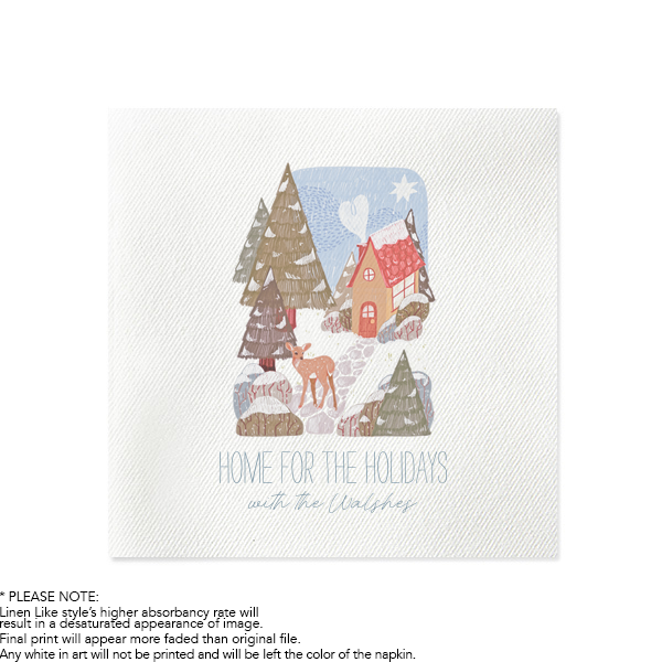 Cozy Home For The Holidays Napkin Luncheon Napkin (Photo)