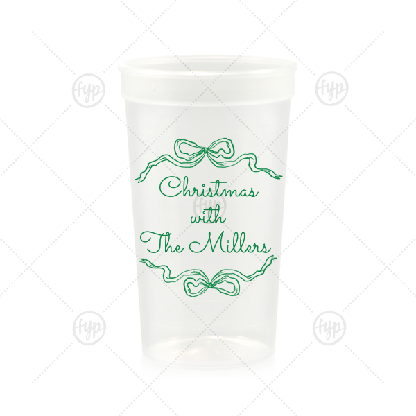 Holiday Bow Ribbon Cup 22 oz Stadium Cup