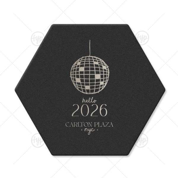 Hello New Year 2026 Coaster Hexagon Coaster (Foil)