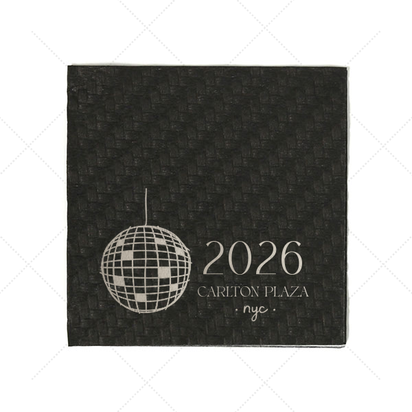 Hello New Year 2026 Napkin Cocktail Napkin (Foil)