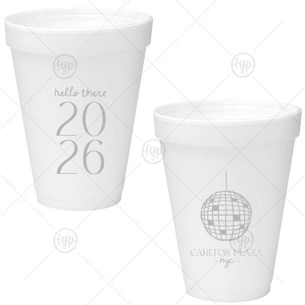 Hello New Year 2026 Cup 12-oz. Styrofoam Cup (Ink) 