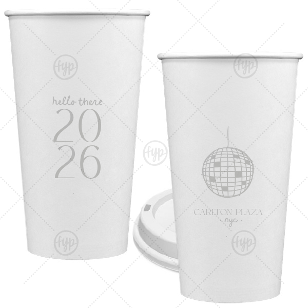 Hello New Year 2026 Cup 20-oz. Single Wall Paper Hot Cup (Ink)