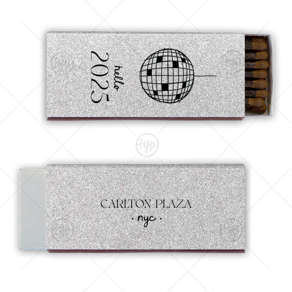 Hello New Year 2025 Glitter Match Cigar Matchbox (Foil)