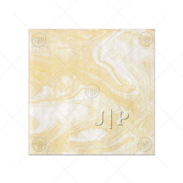Embossed Initials Napkin Cocktail Napkin (Foil)