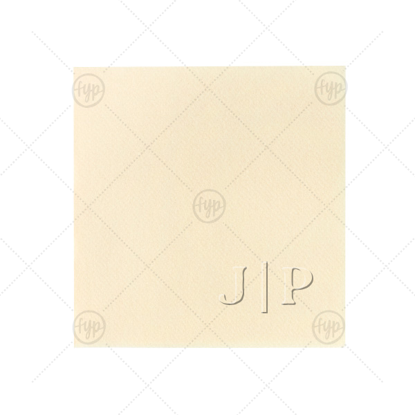 Embossed Initials Napkin Petite Cocktail Napkin (Foil)