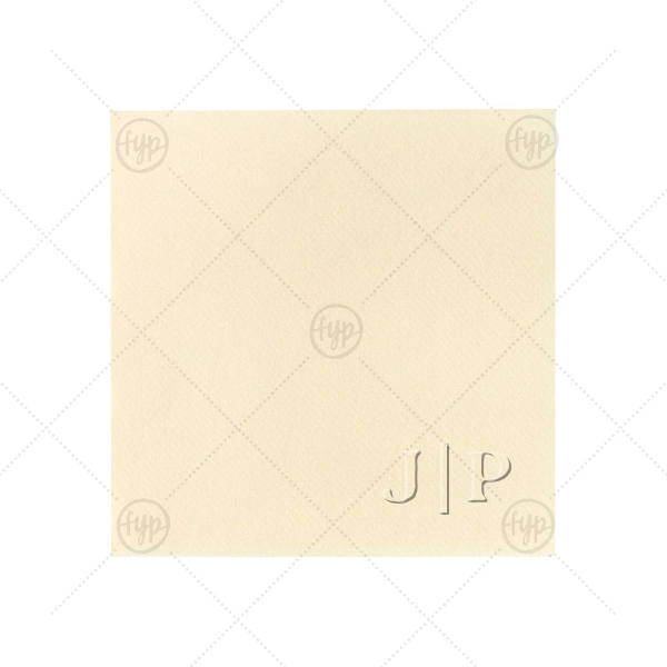 Embossed Initials Napkin Cocktail Napkin (Foil)