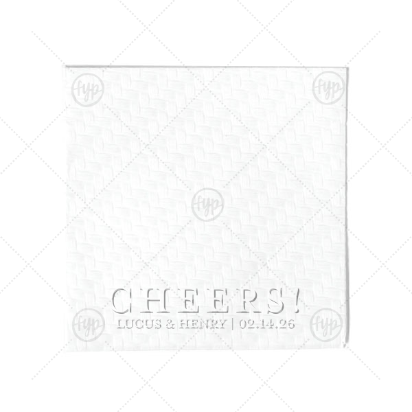 Cheers Embossed Napkin Cocktail Napkin (Foil)