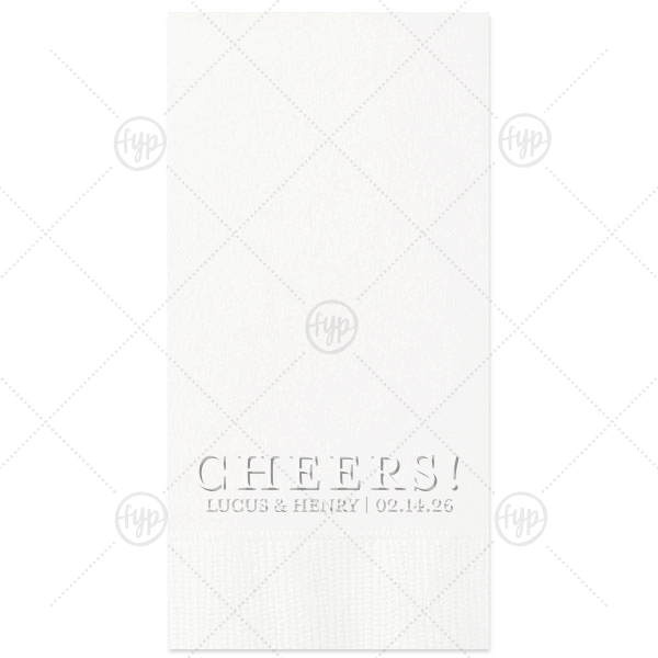 Cheers Embossed Napkin Paper Guest Towel (Foil)