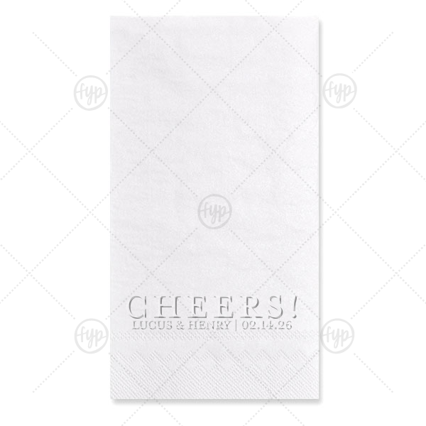 Cheers Embossed Napkin Guest Hand Towel (Foil)