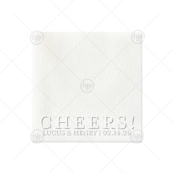 Cheers Embossed Napkin Petite Cocktail Napkin (Foil)