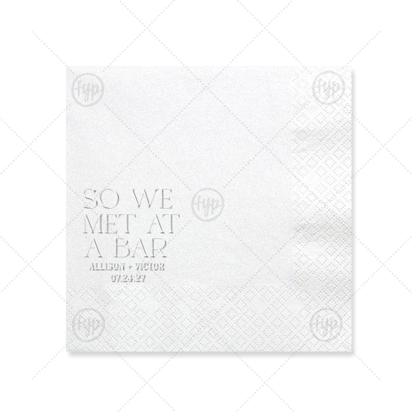 Embossed Meet Cute Napkin Luncheon Napkin (Foil)