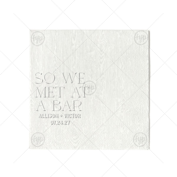 Embossed Meet Cute Napkin Cocktail Napkin (Foil)