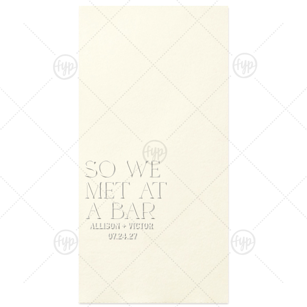 Embossed Meet Cute Napkin Paper Guest Towel (Foil)